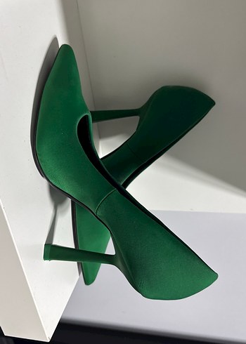 ZARA Kadın Yeşil Stiletto Topuklu Ayakkabı - Görsel 2