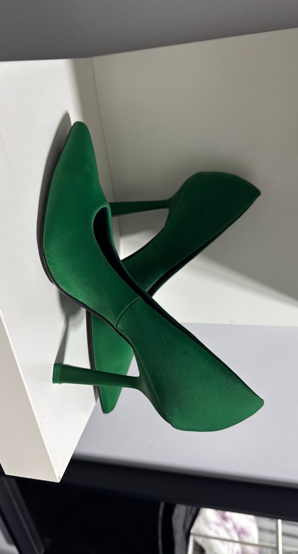 ZARA Kadın Yeşil Stiletto Topuklu Ayakkabı - Görsel 2