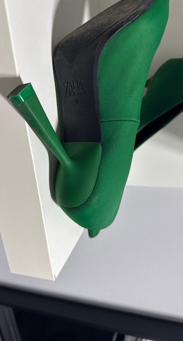 ZARA Kadın Yeşil Stiletto Topuklu Ayakkabı - Görsel 3