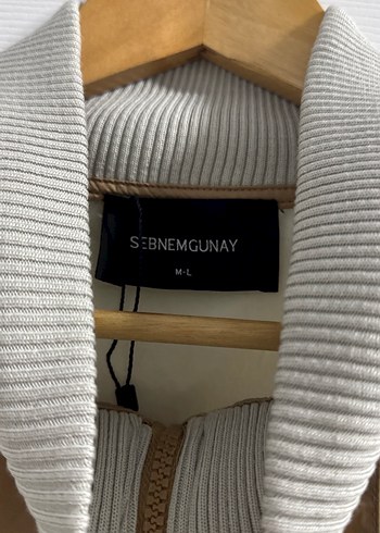 Şebnem Günay Bej Gri Kısa Kollu Midi Kadın Ceket - Görsel 2