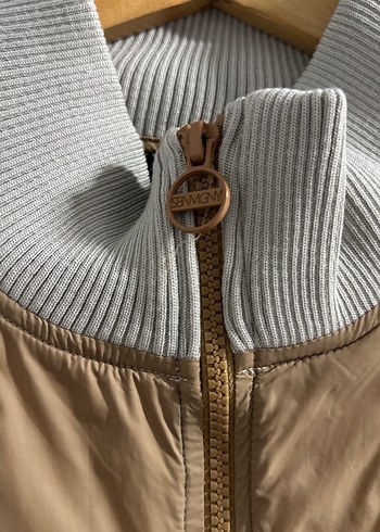 Şebnem Günay Bej Gri Kısa Kollu Midi Kadın Ceket - Görsel 3