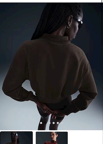 Nike Nike Kahverengi Yüksek Yakalı Kadın Sweatshirt