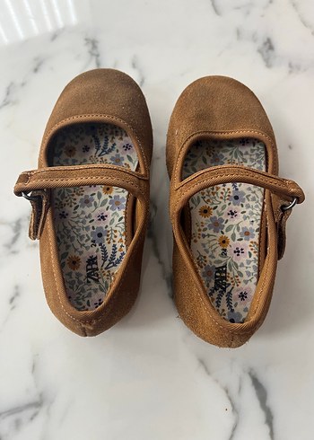 Kız Çocuk Kahverengi Süet Tokalı Babet - Görsel 2