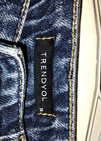 36 Beden Lacivert Denim Mini Etek