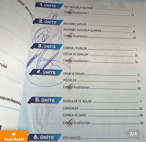 7. Sınıf matematik konu anlatımlı test kitabı
