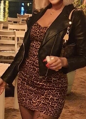 s Beden Zara Elbise Leopar
