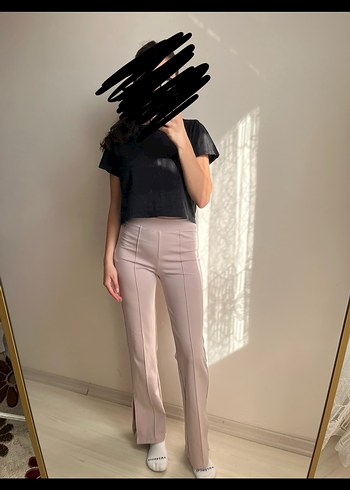 Penti Pembe Flare Pantolon Yırtmaçlı