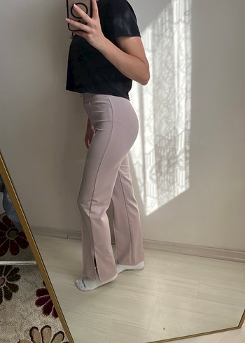 Penti Penti Pembe Flare Pantolon Yırtmaçlı