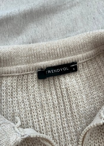 Trendyolmilla Bej V Yaka Örgü Yelek