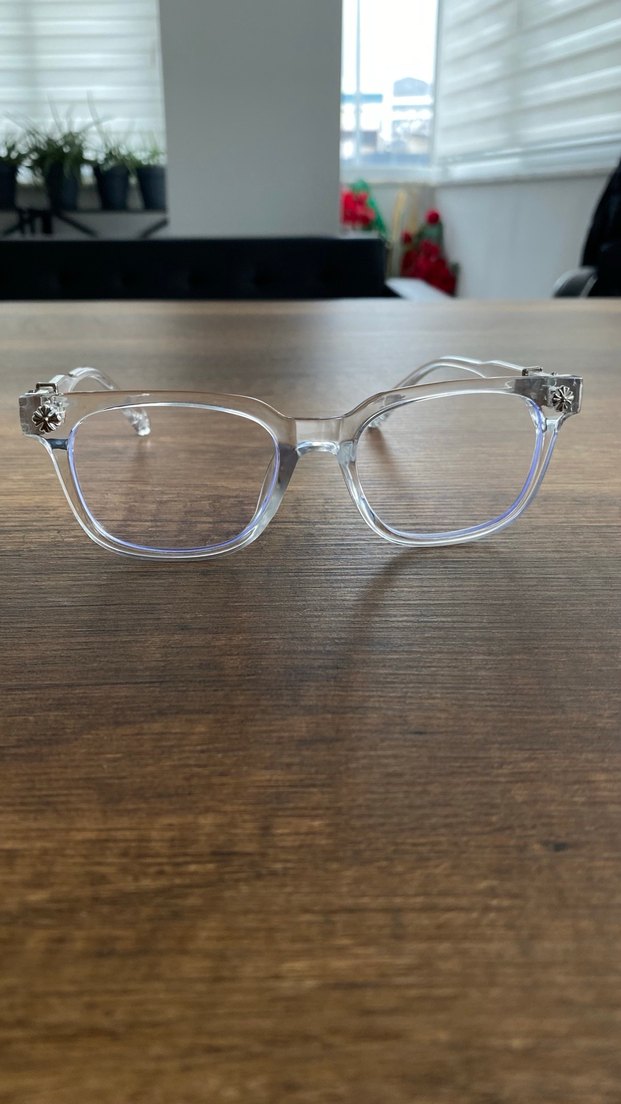 Chrome hearts şeffaf gözlük - Görsel 2