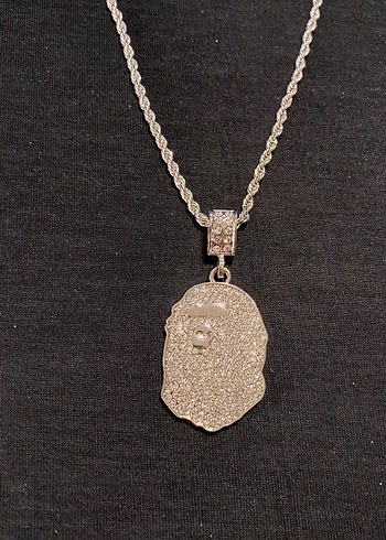 Bape silver chain kolye