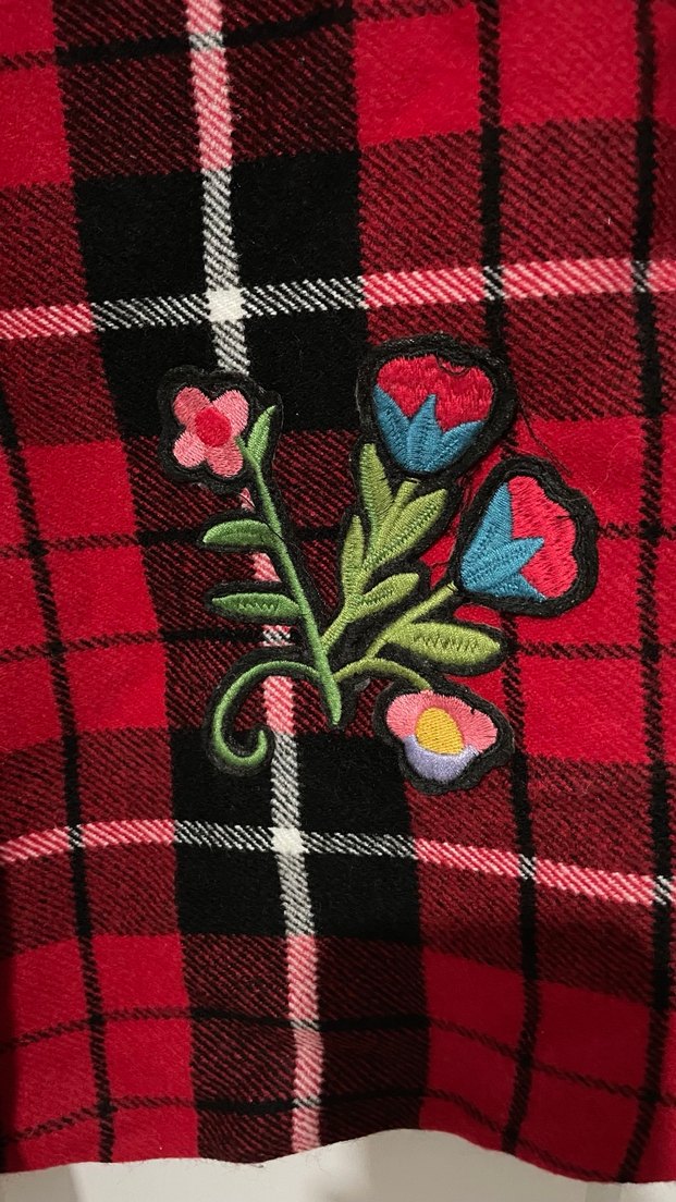 Düğmeli Nakışlı Kız Pançosu pelerin - Görsel 2