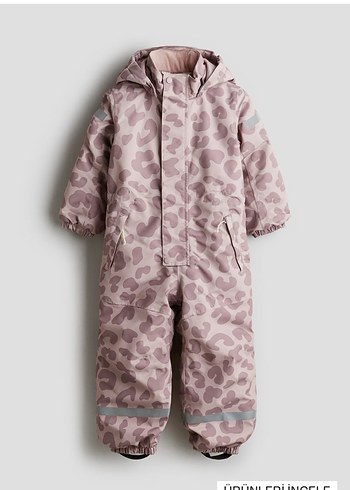 Leopar Desenli Kürklü Pembe Bebek Tulumu - Görsel 3