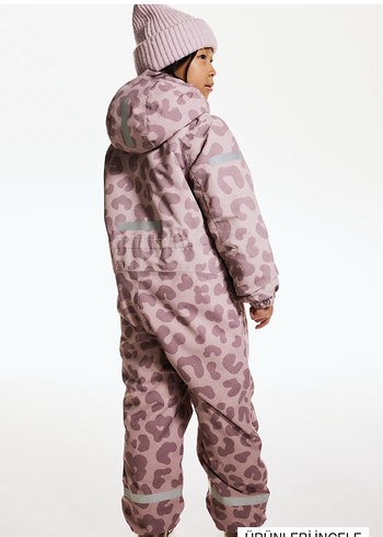 Leopar Desenli Kürklü Pembe Bebek Tulumu - Görsel 2