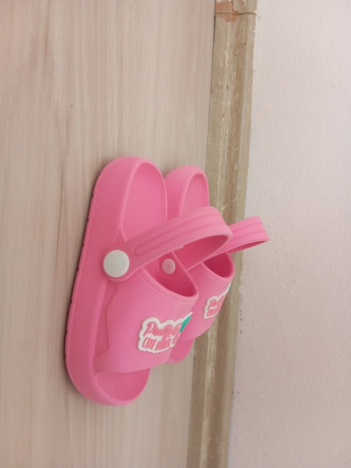 Kız Çocuk Pembe Baskılı Bantlı Terlik - Görsel 2