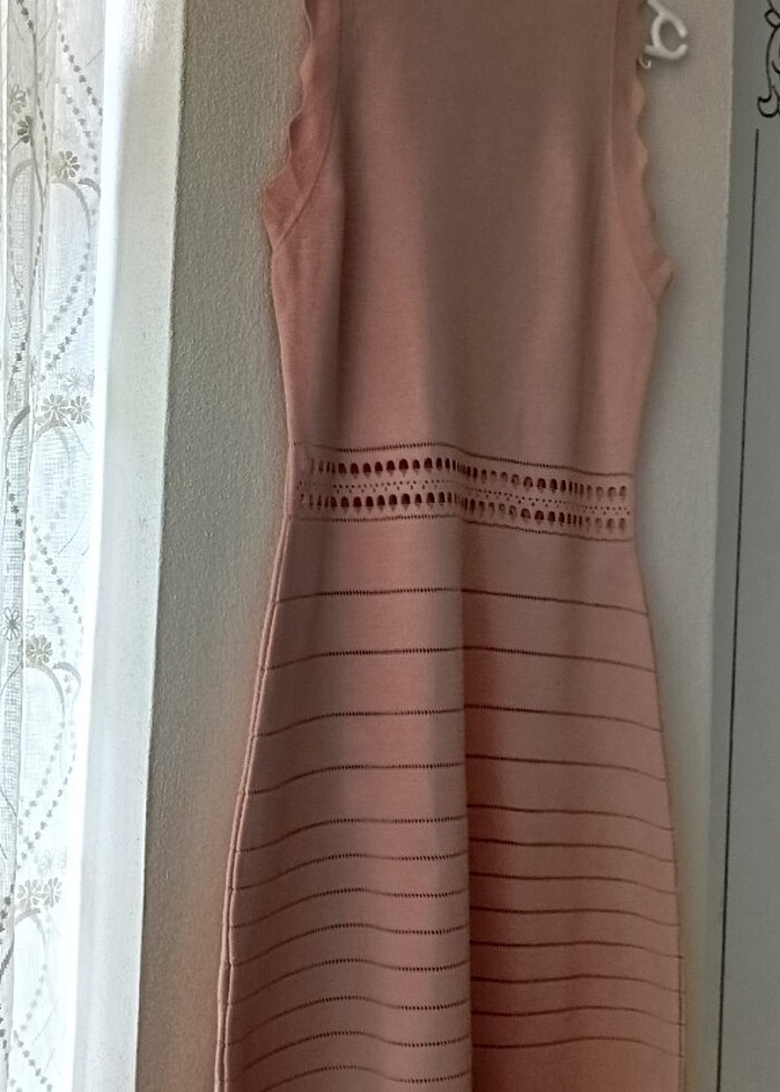 Pudra Pembesi Elbise L Beden - Görsel 2