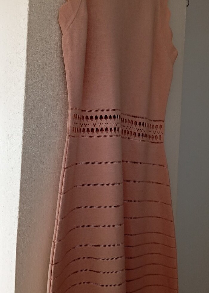 Pudra Pembesi Elbise L Beden - Görsel 4