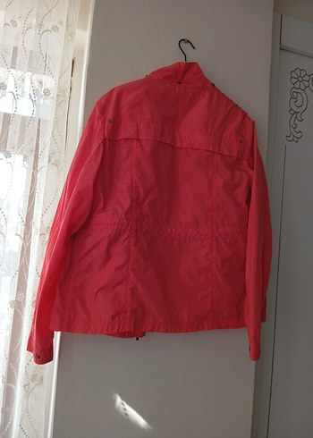 Kırmızı Midi Boylu Fermuarlı Kadın Ceket - Görsel 5