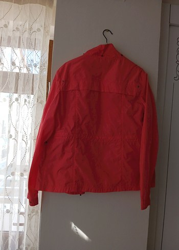 Kırmızı Midi Boylu Fermuarlı Kadın Ceket - Görsel 7