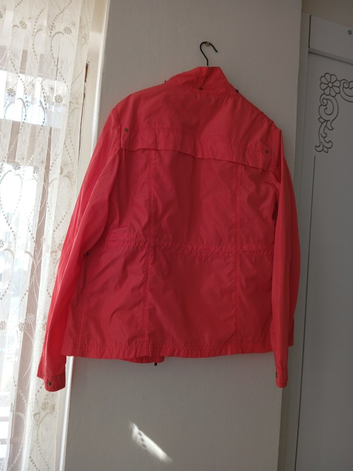 Kırmızı Midi Boylu Fermuarlı Kadın Ceket - Görsel 5