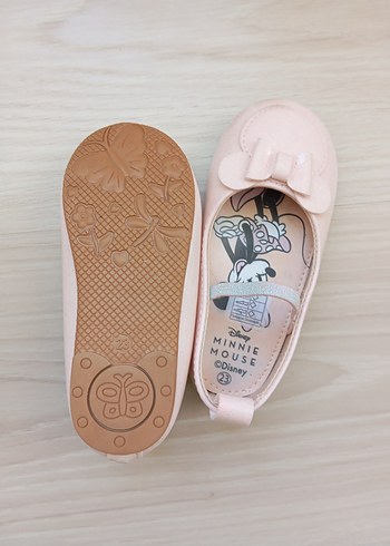 23 Beden Fiyonklu Pembe Kız Babet Ayakkabı