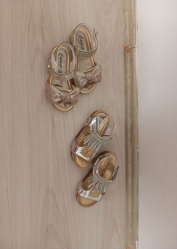 Kız Çocuk Nakışlı Bej Sandalet ve Terlik - Görsel 5