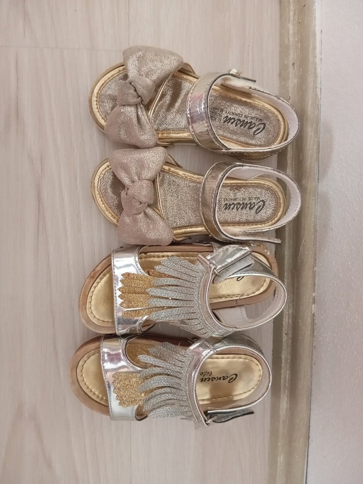 Kız Çocuk Nakışlı Bej Sandalet ve Terlik - Görsel 2