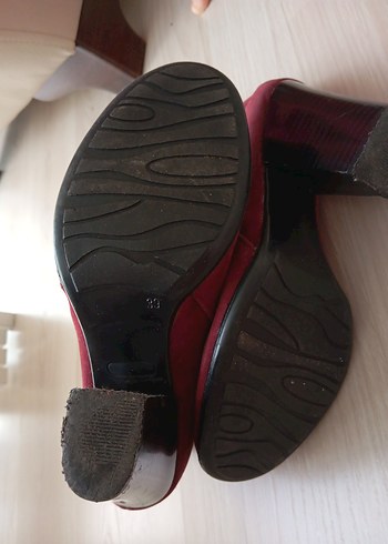 Bordo Süet Tokalı Kadın Topuklu Bot - Görsel 6