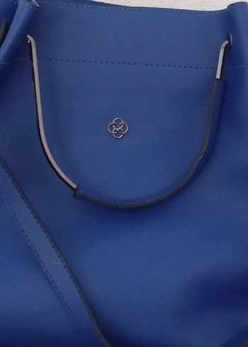 Mavi Deri Kadın Çanta - Görsel 7