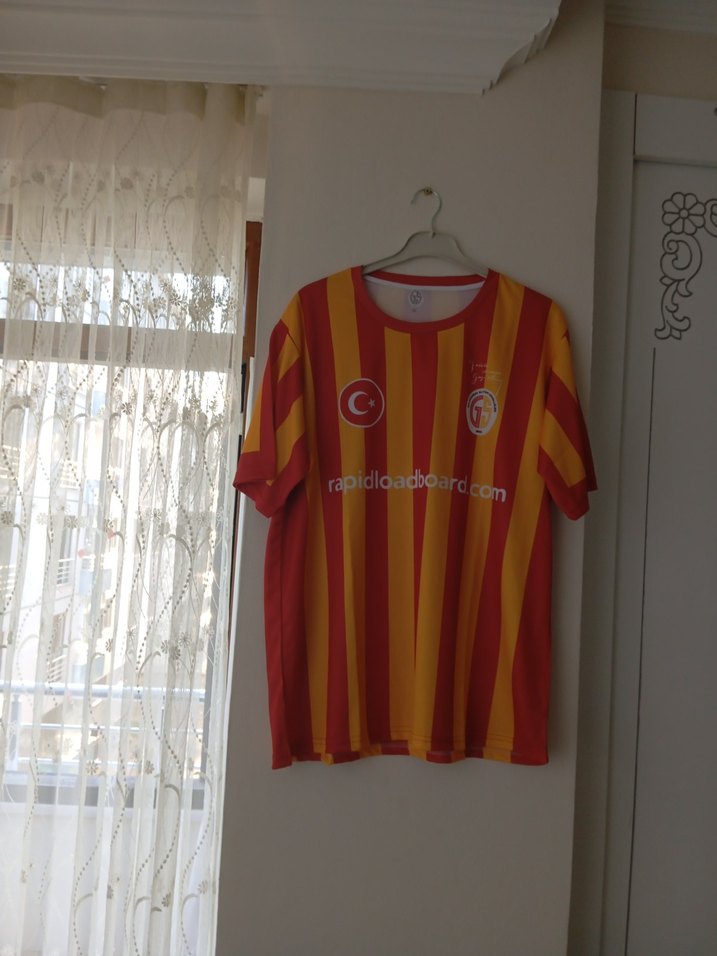 Turuncu Çizgili Erkek Spor Tişörtü - Görsel 2