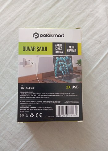 Polosmart Beyaz 2 USB Duvar Şarjı - Görsel 2