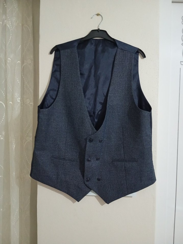 Düğmeli Lacivert Erkek Yelek - Görsel 3