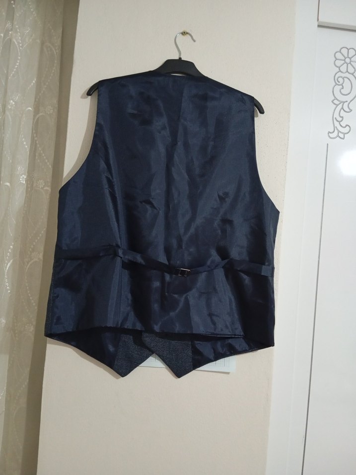 Düğmeli Lacivert Erkek Yelek - Görsel 4