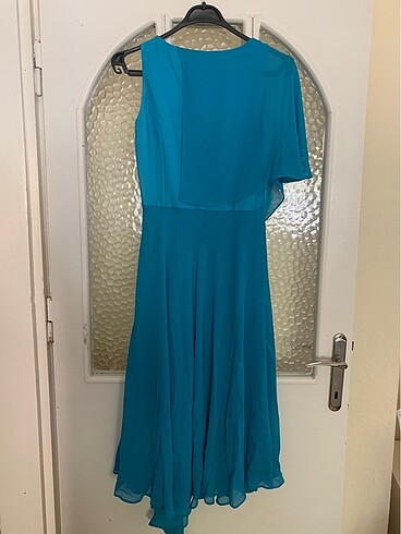 roman marka 36 beden turkuaz kısa elbise - Görsel 6