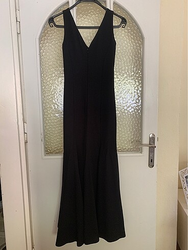 adL adil ışık volanlı midi siyah elbise s beden - Görsel 4