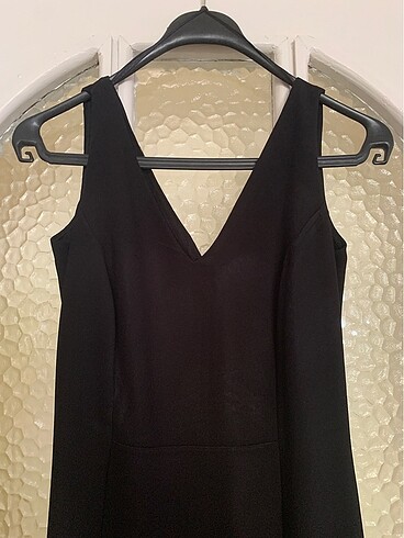 adL adil ışık volanlı midi siyah elbise s beden - Görsel 3
