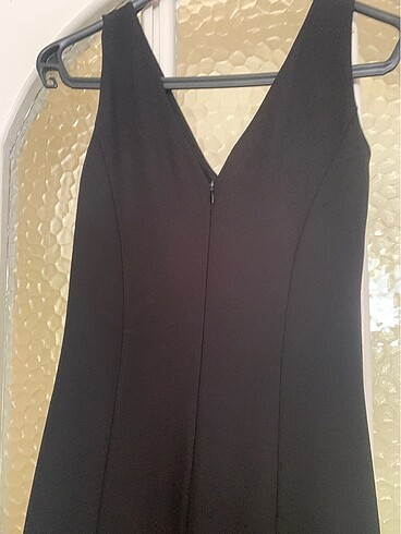 adL adil ışık volanlı midi siyah elbise s beden - Görsel 6