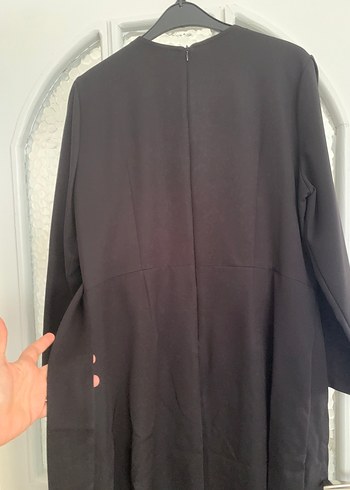 diğer Beden siyah Renk Siyah Uzun Drapeli Kadın Elbise