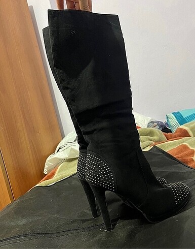 37 Beden siyah Renk Siyah Platform İnce Topuklu Çizme