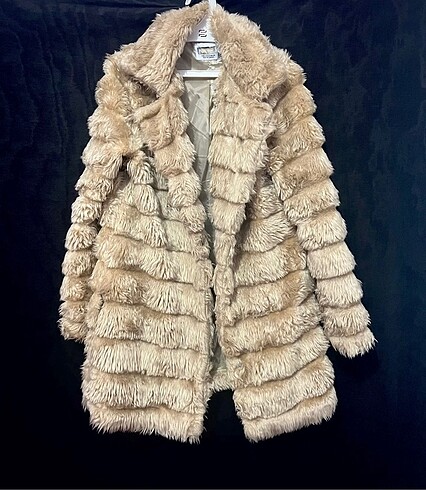 l Beden camel Renk Peluş kaban sahte kürk