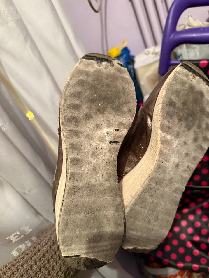 Kahverengi Parlak Yılan Desenli Dolgu Topuklu Spor Ayakkabı - Görsel 3