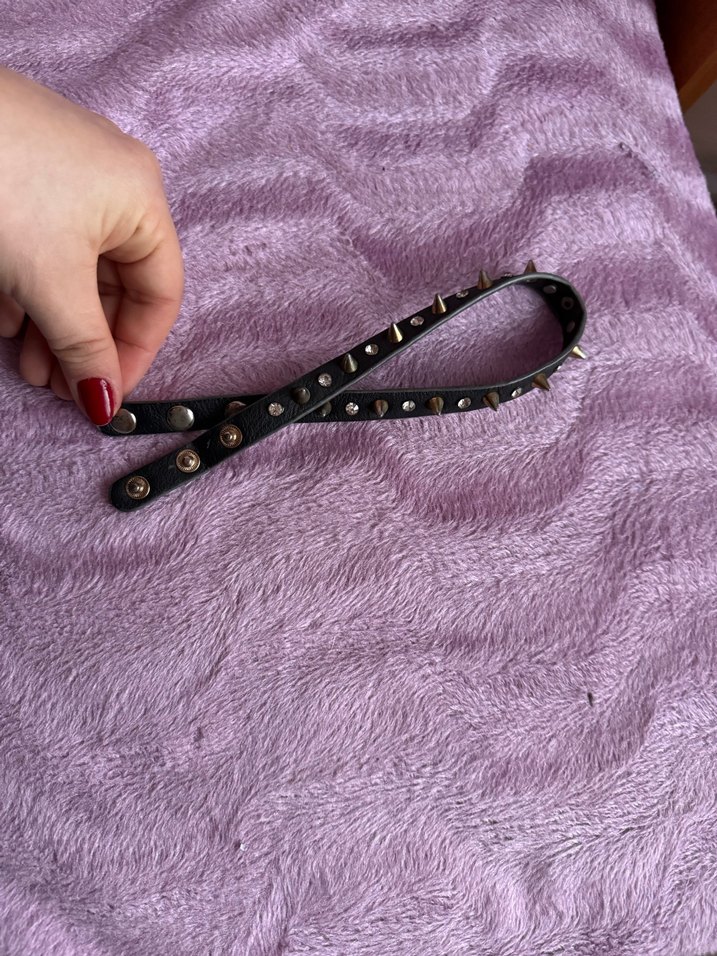 Siyah Tokalı Metal Sivri Uçlu Rock Punk Bileklik - Görsel 5