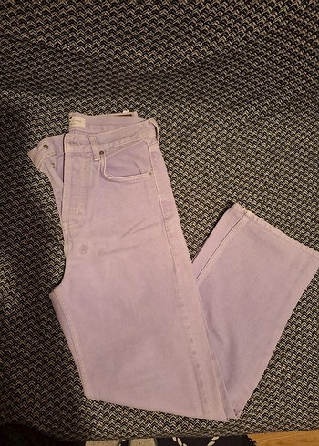 Mor Midi Denim Kadın Pantolon