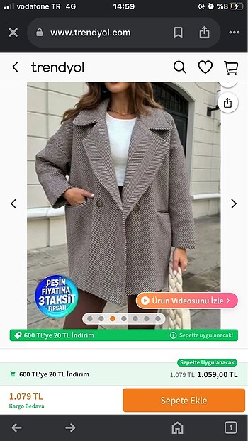 universal Beden Çizgili Kaban