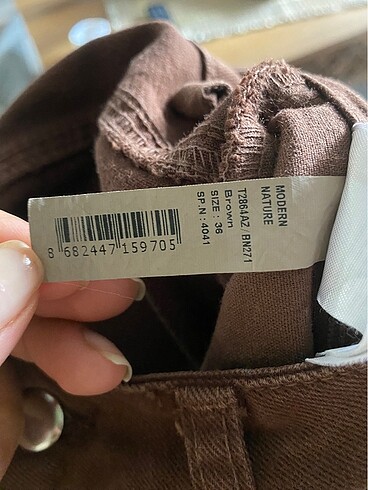 36 Beden kahverengi Renk Defacto Slim Mom jean