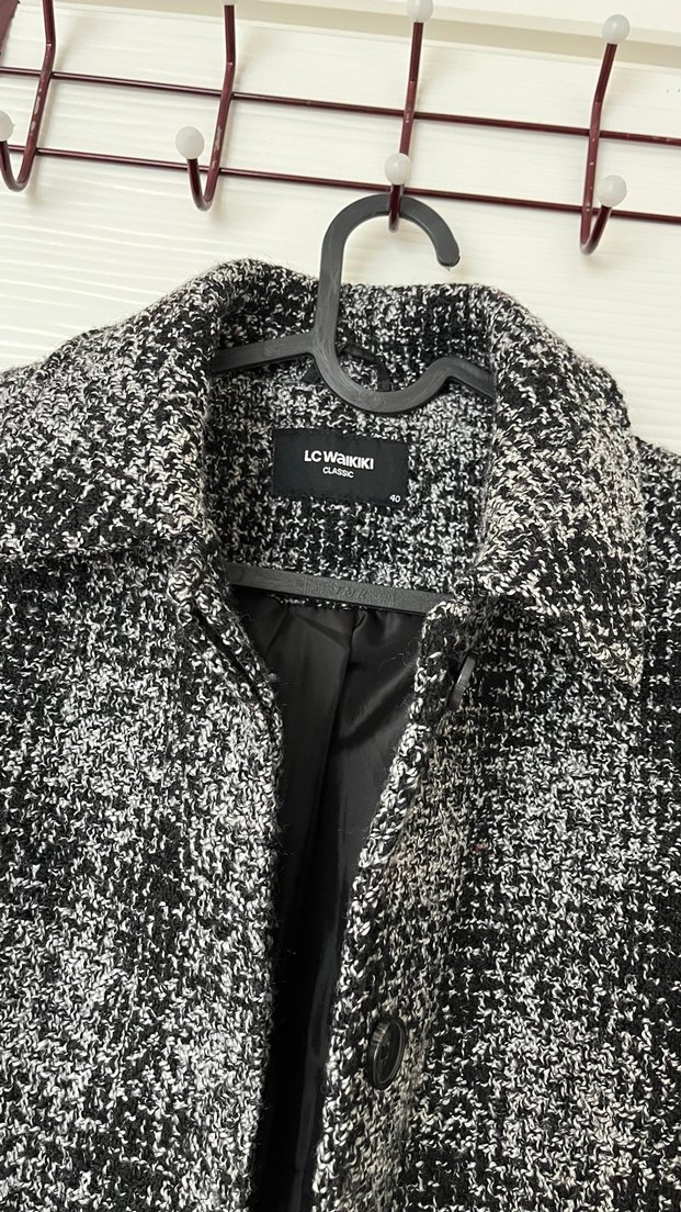 Siyah Gri Ekose Desenli Kaban - Görsel 3