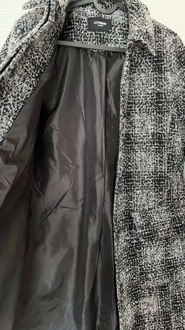 Siyah Gri Ekose Desenli Kaban - Görsel 4