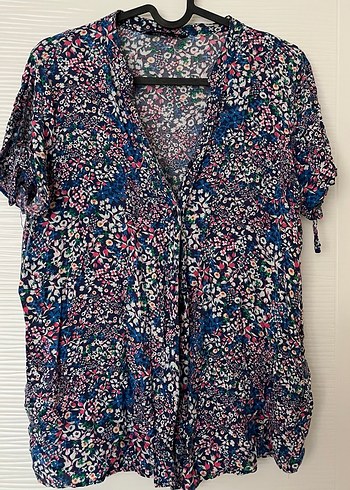 Çiçek Desenli Bohem V Yaka Hamile Bluzu - Görsel 2