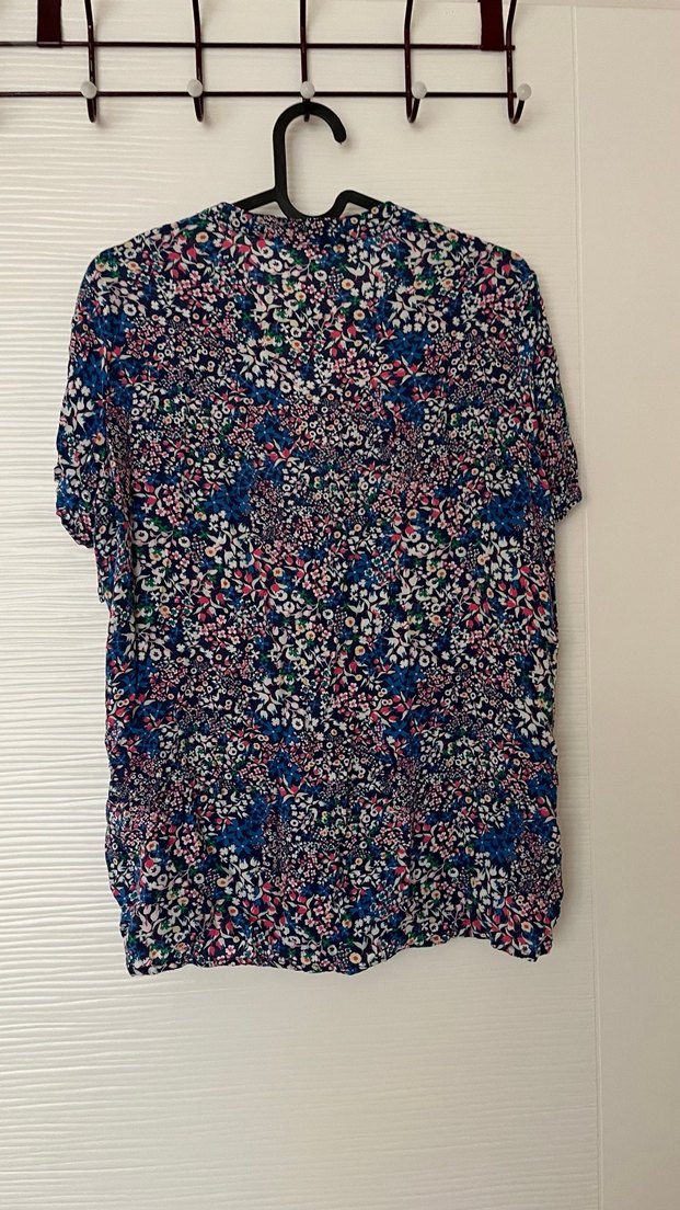 Çiçek Desenli Bohem V Yaka Hamile Bluzu - Görsel 4