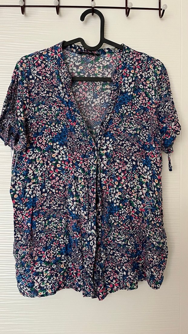 Çiçek Desenli Bohem V Yaka Hamile Bluzu - Görsel 2